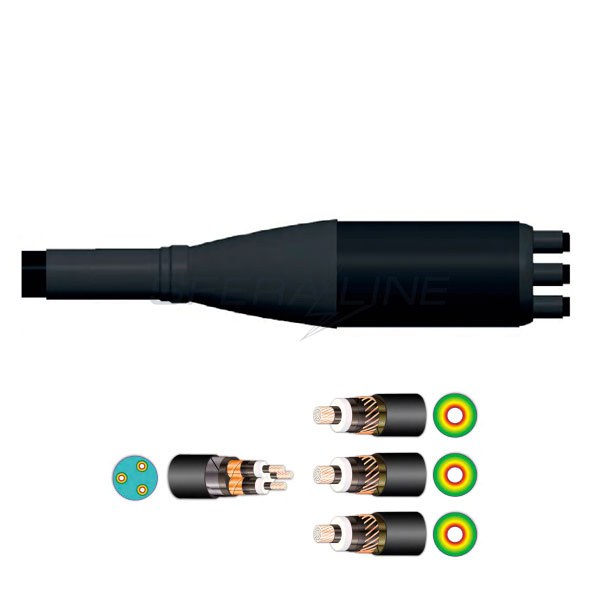 Перехідна термоусаджувальна муфта JMPTH 24 70-240 CM, 24кВ для з’єднання трижильного кабелю, Sicame